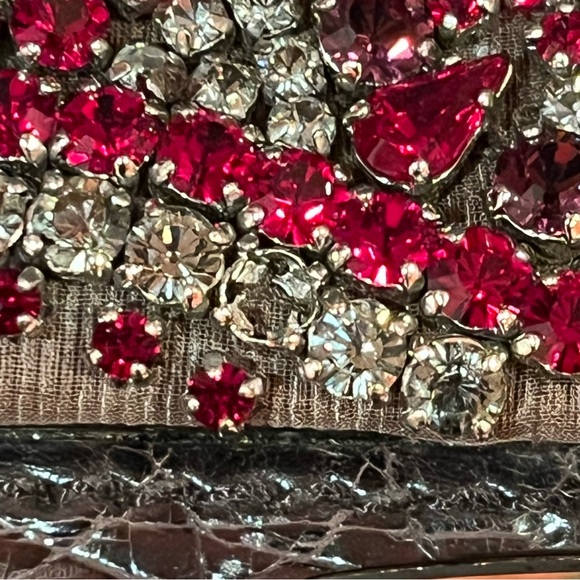 Prada Antique Leather Shoulder Bag with Rhinestone Detail - Picture 14 of 16